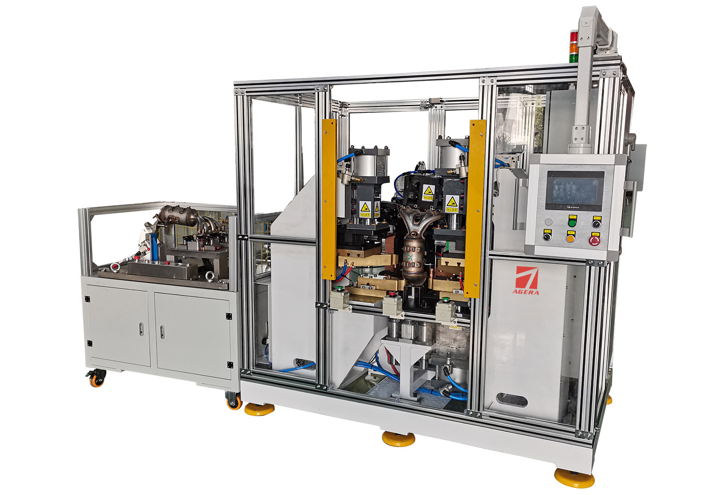 排氣管支架螺栓雙頭點焊機定制項目介紹 排氣管支架螺栓雙頭點焊機定制項目介紹