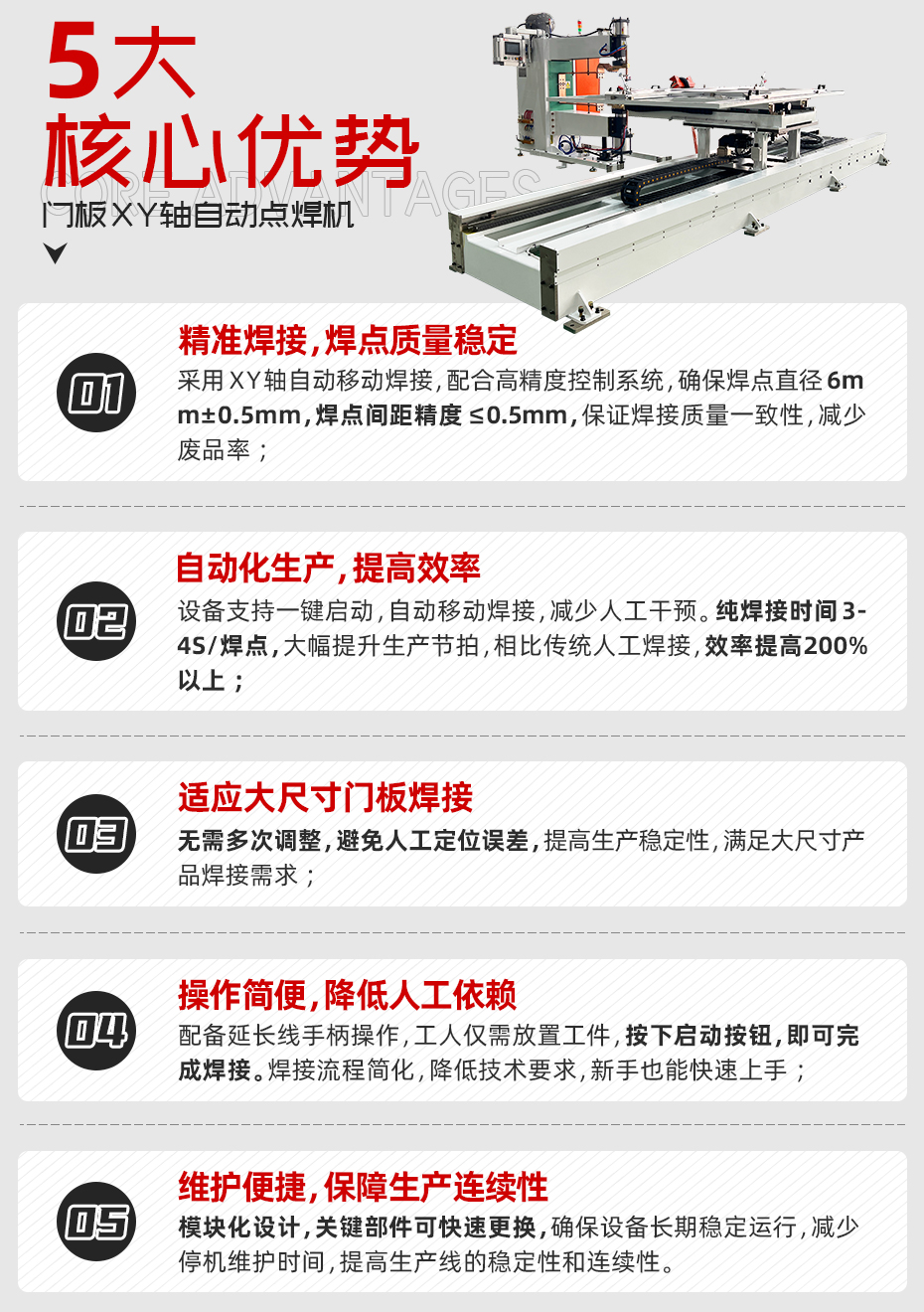 門板XY軸自動(dòng)點(diǎn)焊機(jī)詳情核心優(yōu)勢